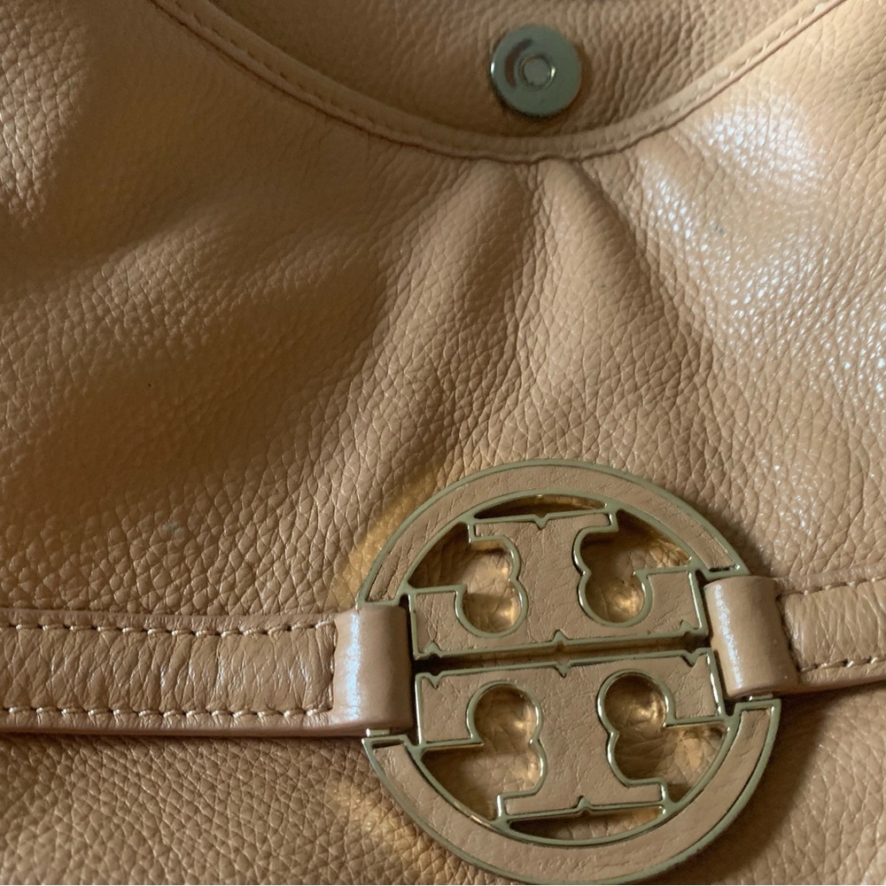 ❤️Tory Burch Large Camel Leather Shoulder Bag - Picture 10 of 12